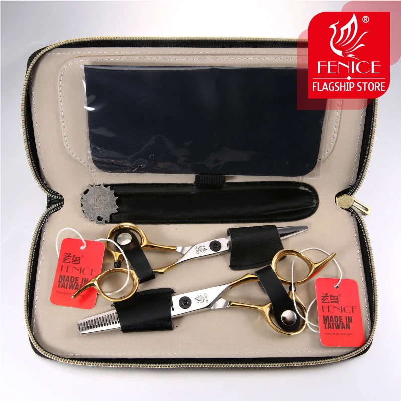 Золотые ножницы для волос Fenice японские из нержавеющей стали 440C 6 0 дюйма филировки