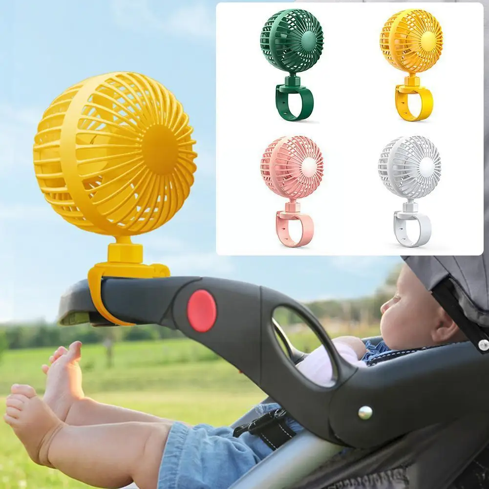 

Summer Baby Trolly Portable Cooling Fan Built-in Battery Mini Cooler Fan Handlebar Rechargeable Mounted Newborn USB Air Str P7B3