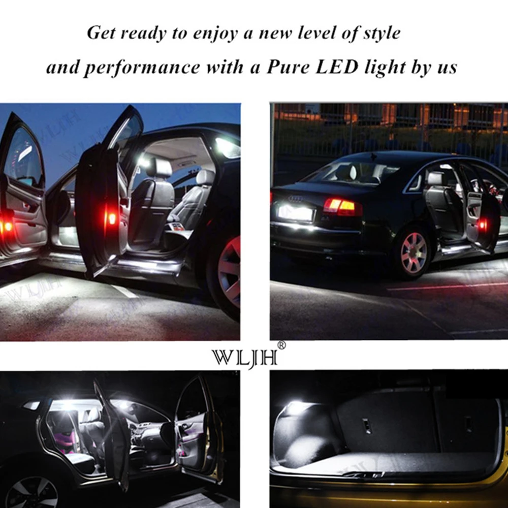 WLJH 10pcs Canbus 31mm 36mm 39mm 41mm 3014 SMD DE3423 DE3425 DE3175 C5W 6418 6411 C10W SV8.5 272 12v Car Interior External Light |