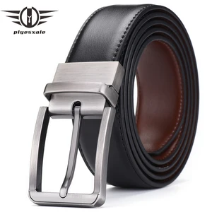 Мужской кожаный ремень с двусторонней пряжкой, G144