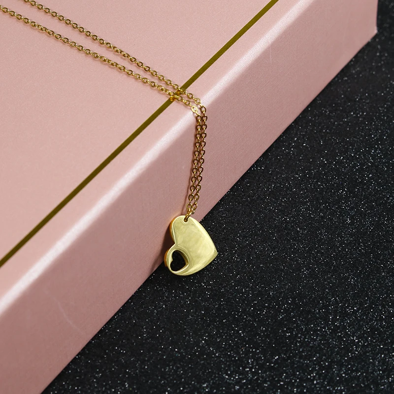 

Женское свадебное ожерелье в форме сердца ожерелье Love для подружки невесты ювелирное изделие подарок для подруги пары из нержавеющей стали