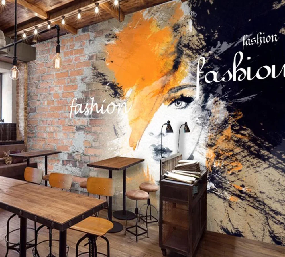 Пользовательские 3D Настенные обои кирпичная стена популярный тренд ручная