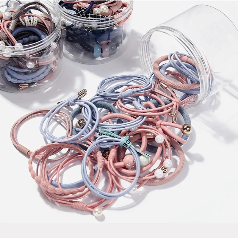 Высокоэластичные резинки для волос элегантные жемчужные декоративные кольца