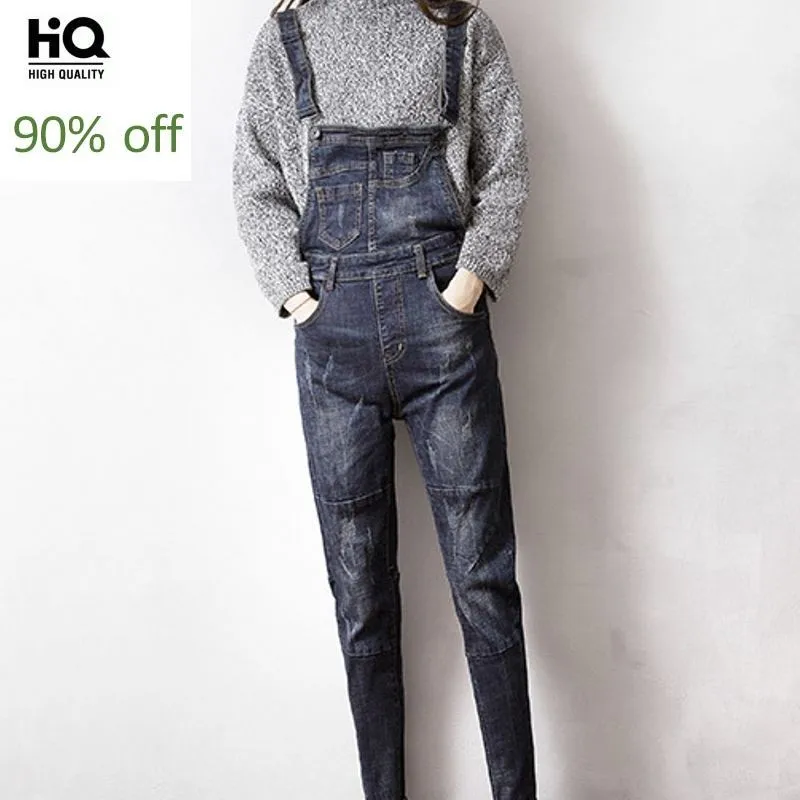 Новое поступление модный джинсовый комбинезон размера плюс свободный крой