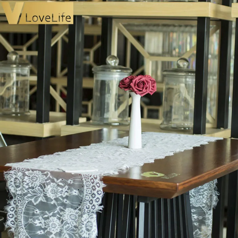 Белый/черный кружевной настольный бегун домашний текстиль Бохо тема вечерние