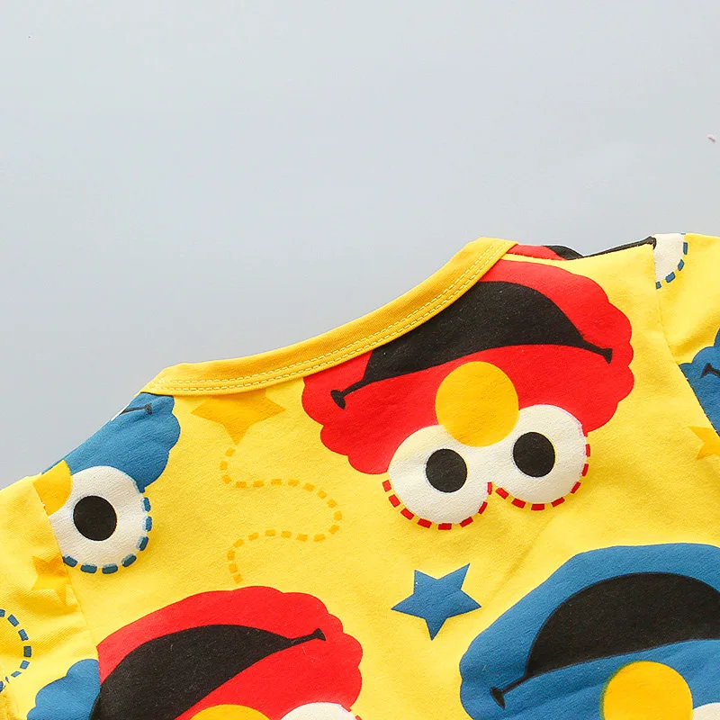 Комплект для маленьких мальчиков милая летняя футболка с героями мультфильмов