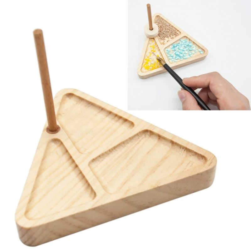 

Wooden Bead Loom Kit Triangle Weaving Beading Beads DIY Knitting Machine Board Organizer Tray Jewelry Making Crafts 28GF