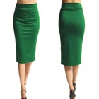 Юбка-карандаш Женская эластичная средней длины, Офисная облегающая трикотажная юбка с завышенной талией, до середины икры, большие размеры XL