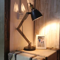 ouxean desk lamp e27 25w with folding traditional countryside wooden edison nordic metal table fixtures