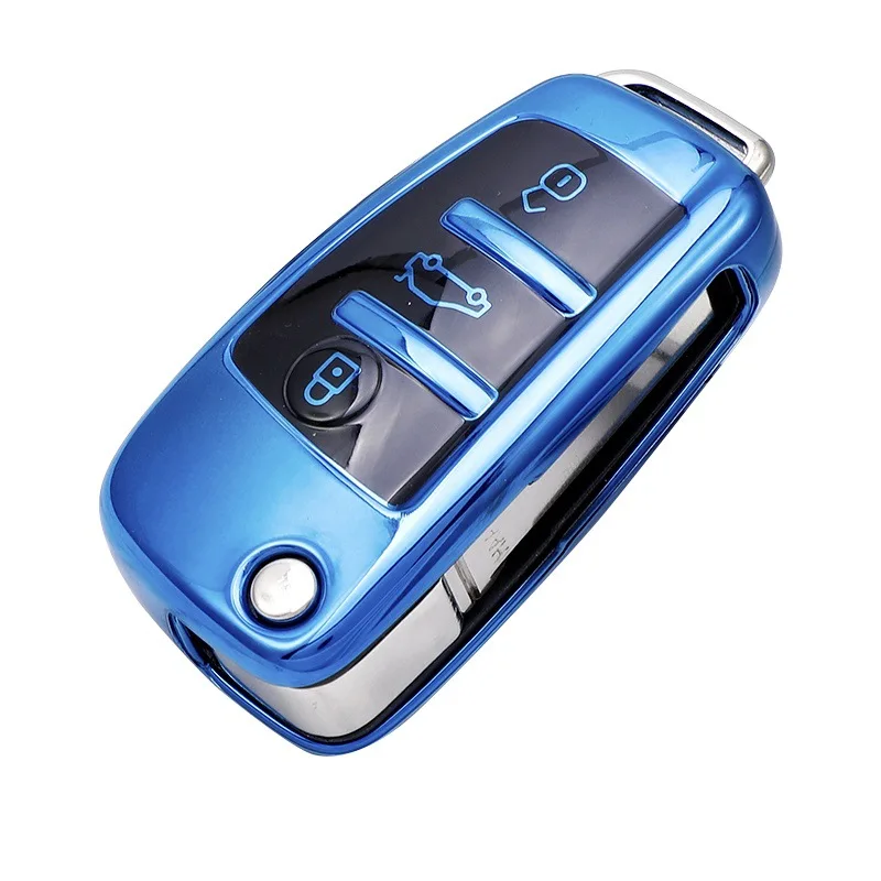 

It is suitable for Audi A1A2A3Q2Q3S3 car TPU electroplating key set for car folding all-inclusive key set