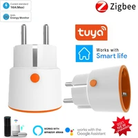 16a zigbee 3 0 smart plug eu with power monitor smart home hub wireless socket outlet timer plugs for alexa google home tuya app