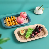 double layer drain tray washing fruit tray home living room coffee table fruit storage basket double layer plastic snack tray