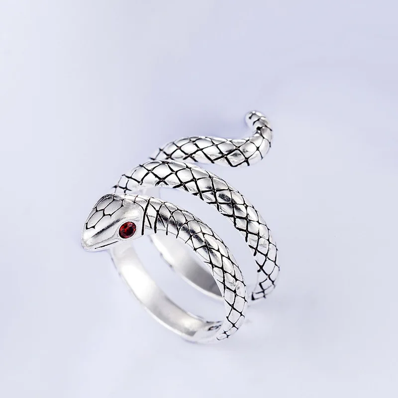 

Retro Punk Exaggerated Snake Zircon Pearl Ring for Men Fashion Opening Adjustable for Women Men Party Finger Jewelry Gift