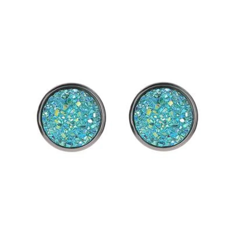 

Hot Sell Simple Geometric Round Starry Sky Stud Earrings Women Wedding Engagement Birthday Party Jewelry Gifts