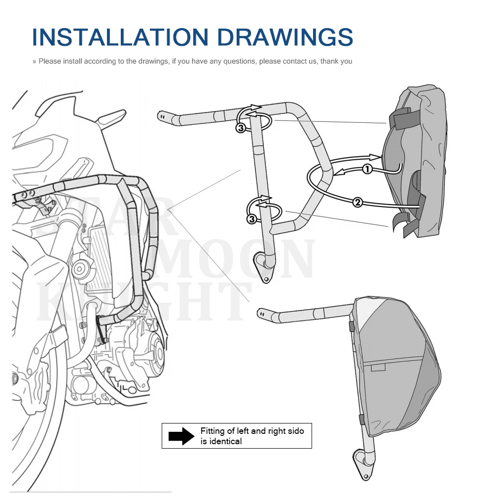 Водонепроницаемая сумка для мотоцикла Crash Bars ремонта инструментов Honda CRF1000L Africa Twin