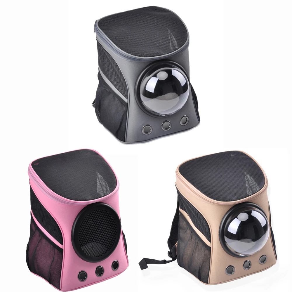 Прозрачный рюкзак для домашних животных дорожная сумка с мячиком ранец щенков и котят сетчатый растяжимый