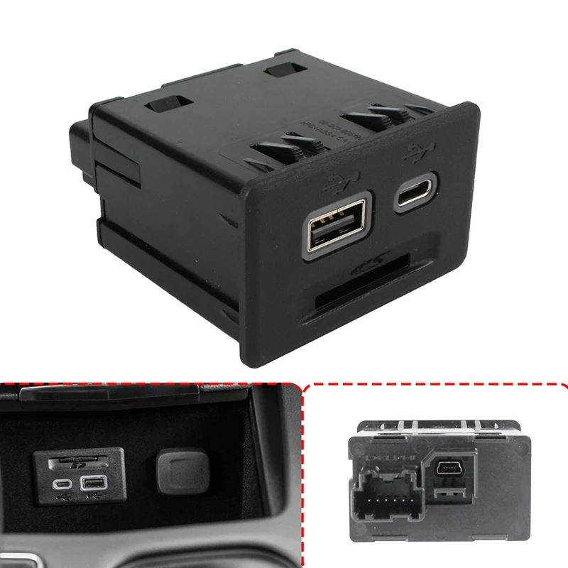 

Разъем для модуля 13525431 USB + USB-C + SD-карты, разъем для Silverado 1500 Sierra 1500 Cadillac CT6 XT4 XT6 XTS 2019-2020
