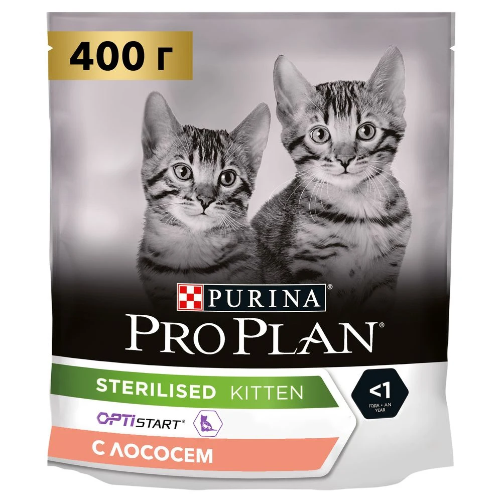 Сухой корм Purina Pro Plan для стерилизованных котят лосось Пакет 400 г | Дом и сад