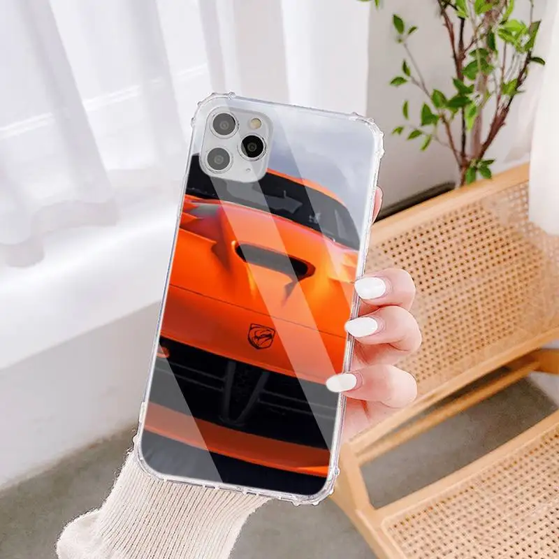 

Sport Car Dodges Viper Phone Case Transparent Case For IPhone 6 6s 7 8 Plus X Xs Xr Xsmax 11 12 Pro Promax 12mini