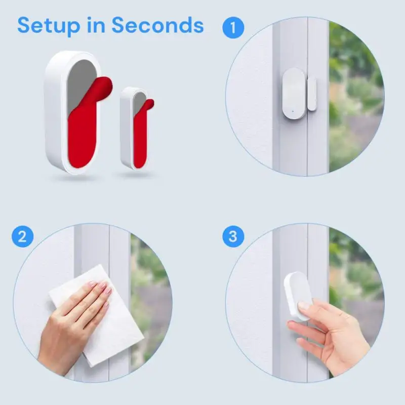 

Zigbee Door Window Sensor For Tuya APP Open Entry Smart Security Alarms Compatible With Alexa Google Home Hub Required