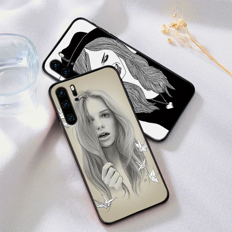 Чехлы для huawei P10 P20 2019 P8 P9 Mini P30 LITE P Smart Z 2018 Pro эскиз искусство иллюстрация чехол