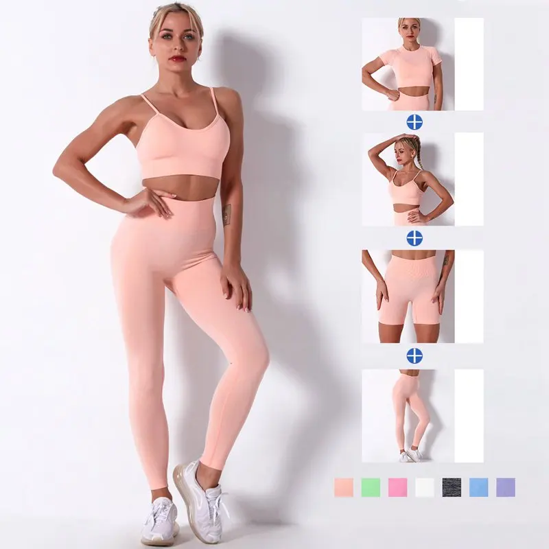 

Tracksuit Women Wire Free Yoga Set Moisture Wicking Fitness Body Shaper Top Butt Lifting Leggings 4 Way Stretch Chic Gym Clothes