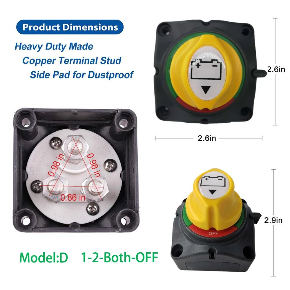 12 В Двойной аккумулятор Селекторный отсоединитель изолятор выключатель для