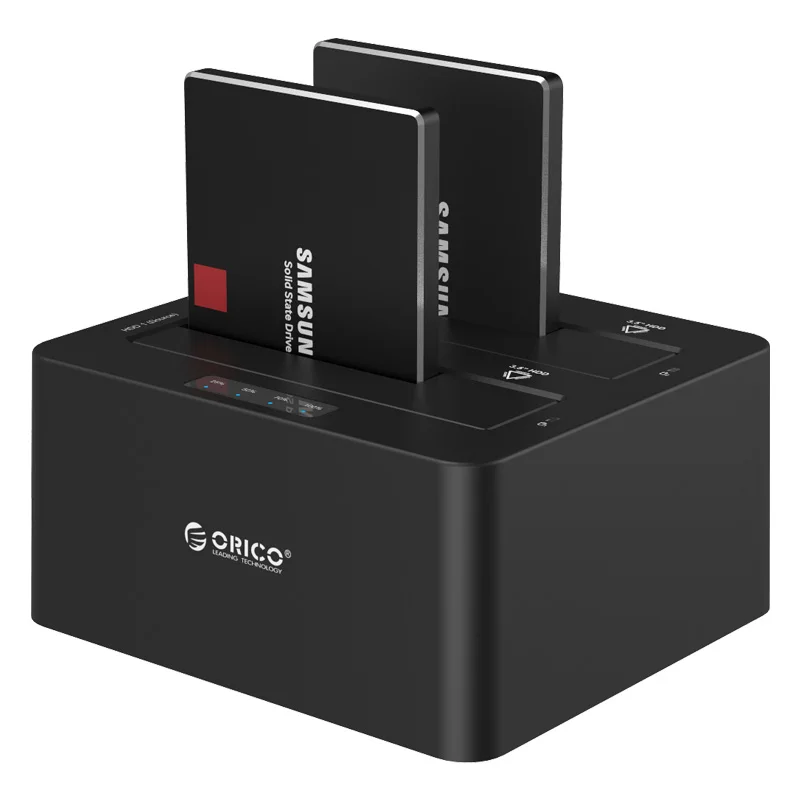 Док-станция ORICO 2,5 3,5 Dual Bay USB 3,0 на SATA HDD SSD чехол для жесткого диска инструмент Бесплатный Дубликатор 24 ТБ для Windows Mac OSX9.1