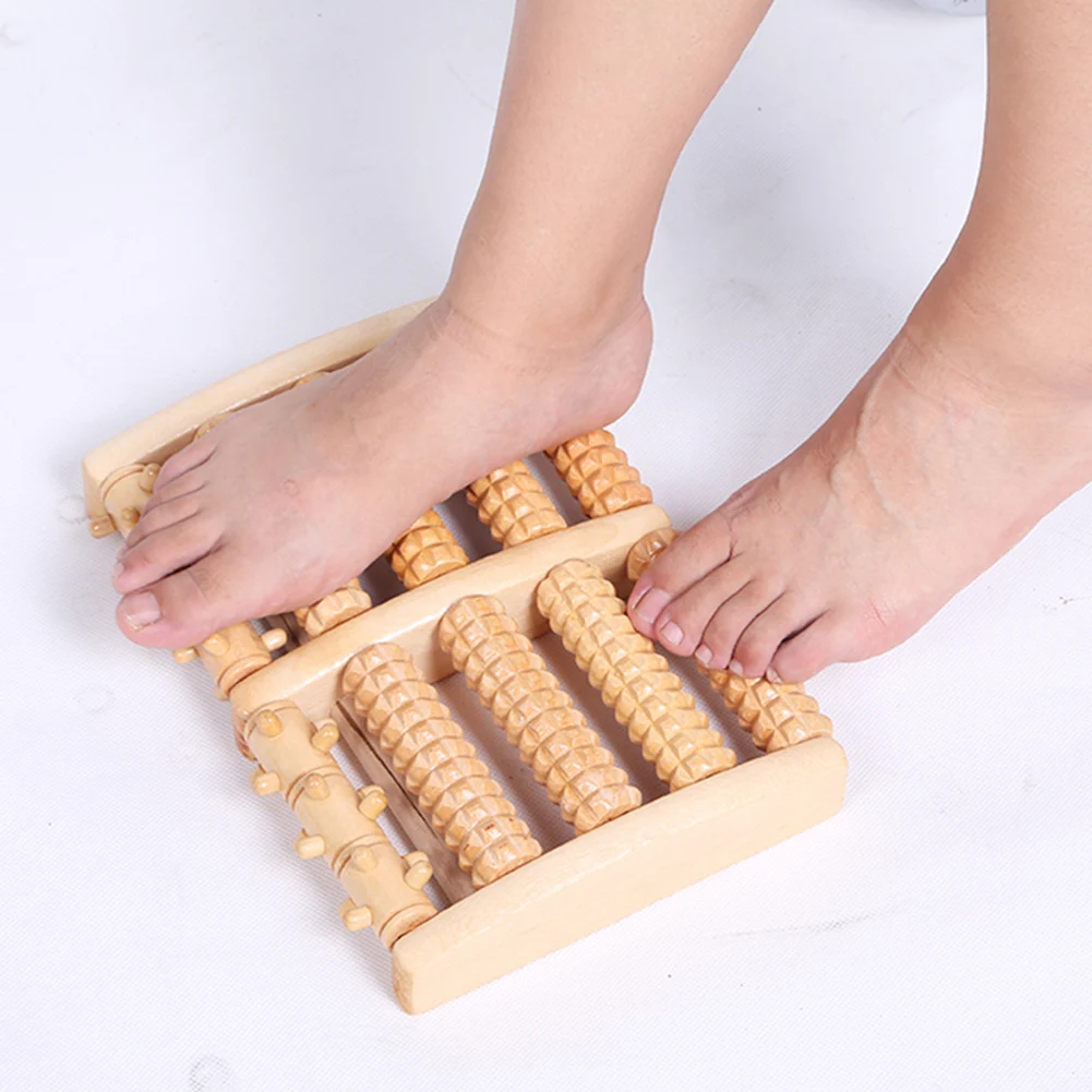 Деревянный акупунктурный массажер для ног роликовое массажное устройство пять