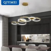 gold black new modern led pendant lights with remote control for kitchen dining living room lustre indoor lighting lamps dimming