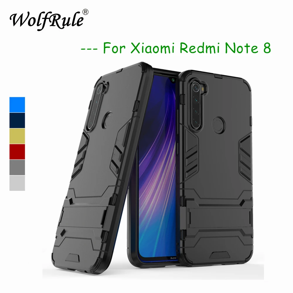 

For Redmi Note 8 Cases Cover Soft Silicone + Plastic Kickstand Fitted Case For Xiaomi Redmi Note 8 Case For Redmi Note 8 Fundas