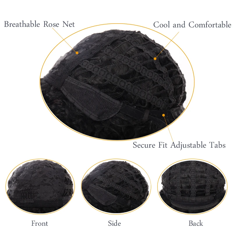 WEILAI короткий кудрявый афро парик для чернокожих женщин синтетические парики
