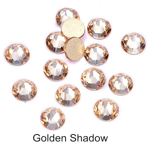 Golden Shadow SS16 144 шт. 2088 Одежда высшего качества прозрачный арт для ногтей со стразами с 16 украшения для ногтей блестящее Стекло Стразы, не требующие горячего крепления H0913 - Цвет: Golden Shadow