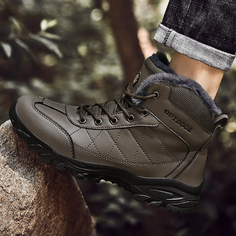 Non-Slip Winter Boots Men Warm Shoes for sneakers men's fur Snow | Обувь