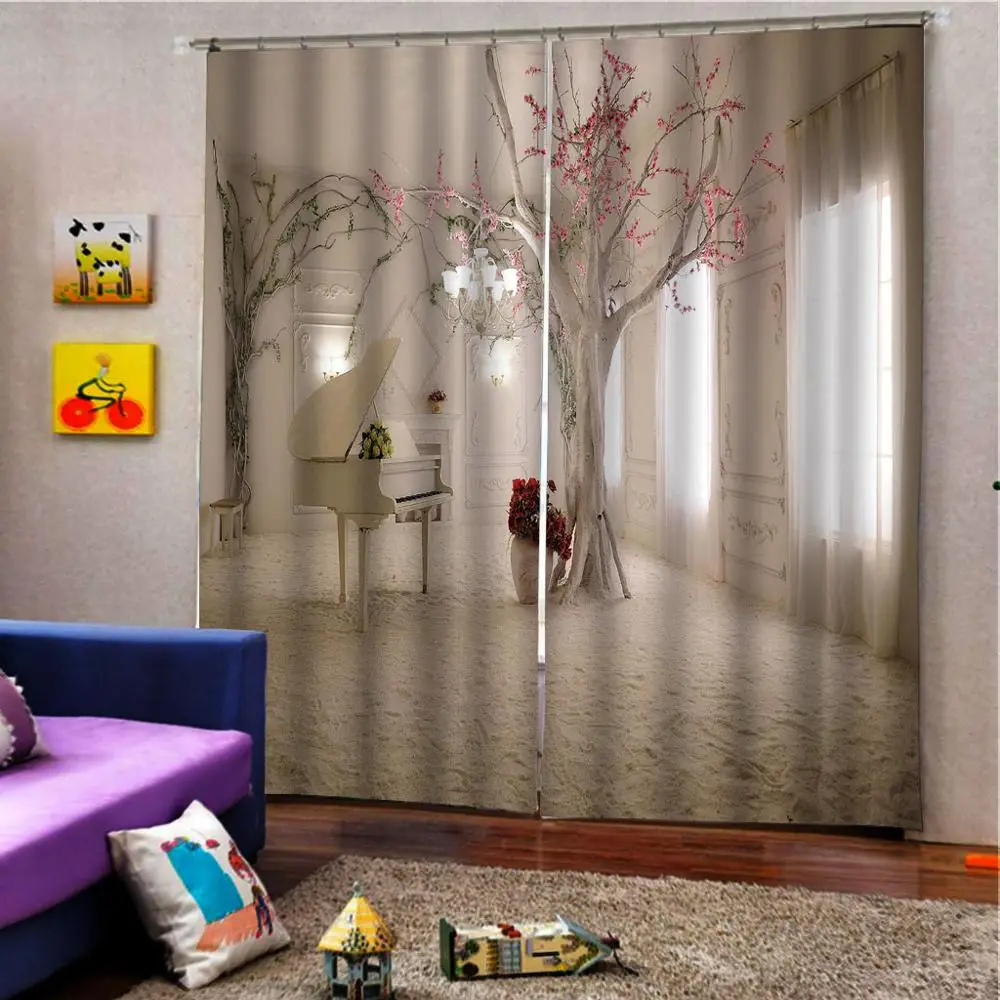 

Luxury Blackout Curtains Printing Living Room Bedroom Curtain Drapes Modern Interior Home Decoration Drapes