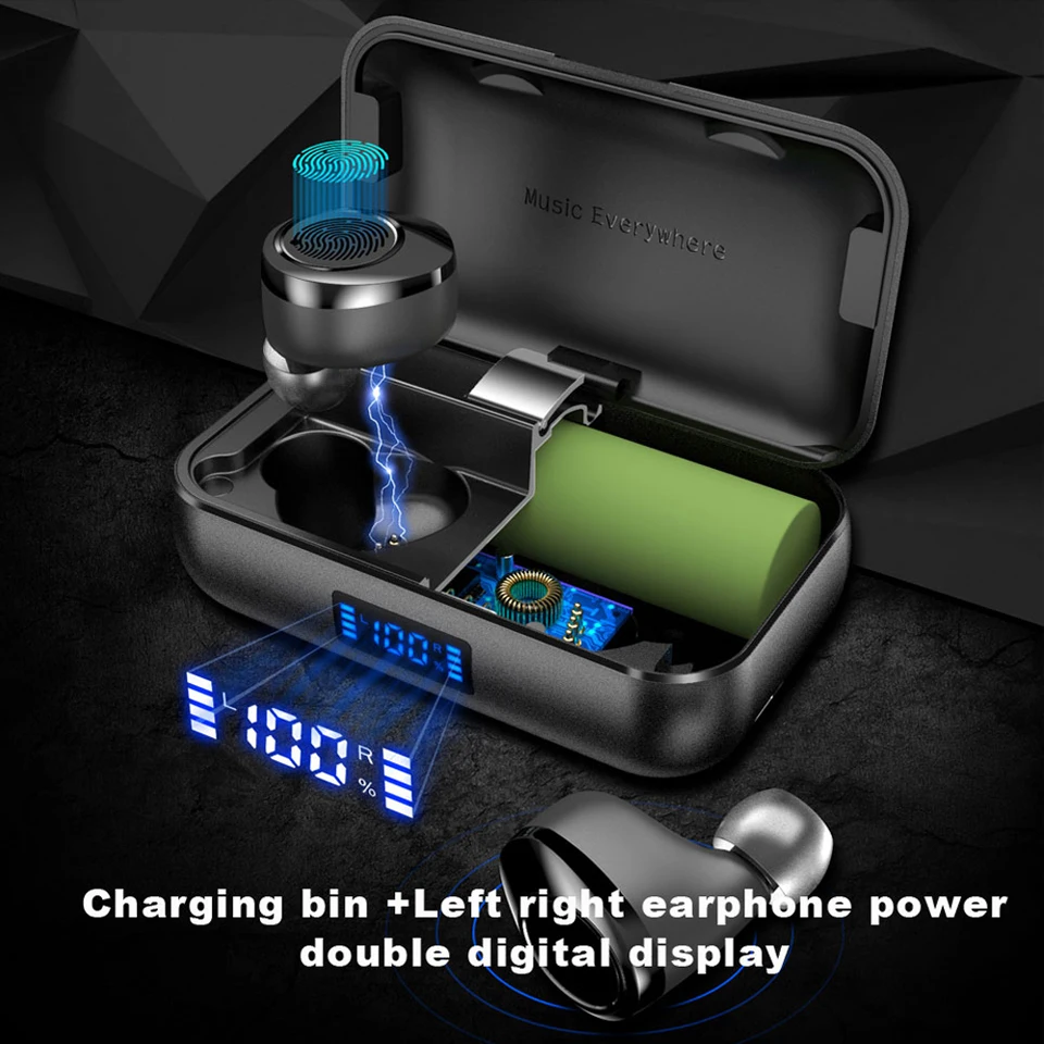 

Wireless Earphones Metal Shell IPX7 Waterproof Running Headset 5000mAh Wireless Earphone X13 TWS In Ear Mini Earbuds HiFi Earbud