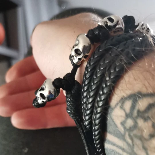 Браслет в стиле панк для женщин и мужчин металлический плетеный браслет с