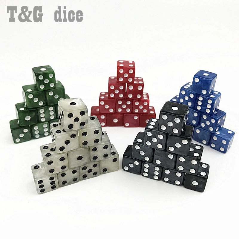 Высококачественные игральные кости d6 с мраморным эффектом в горошек 10 шт./компл.