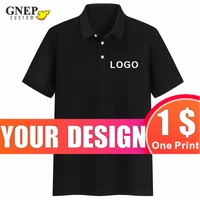 customized quality mens polo shirt fashion solid color base shirt printable logo short sleeve lapel work top gnep2020 new