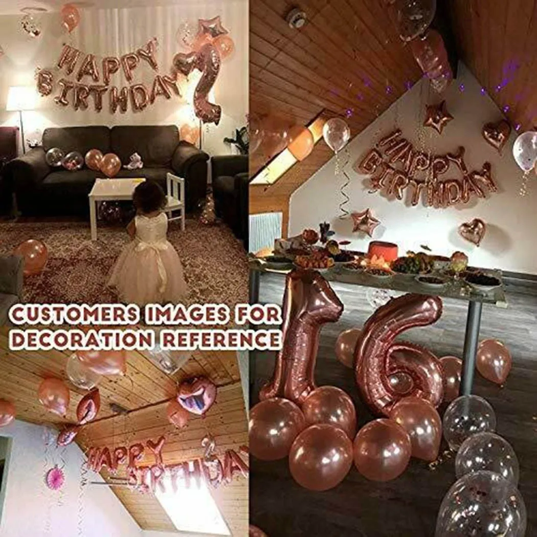 

Rose Gold Wedding Birthday Party Balloons Happy Birthday Letter Foil Balloon Baby Shower Anniversary Event Party Decor Supplies