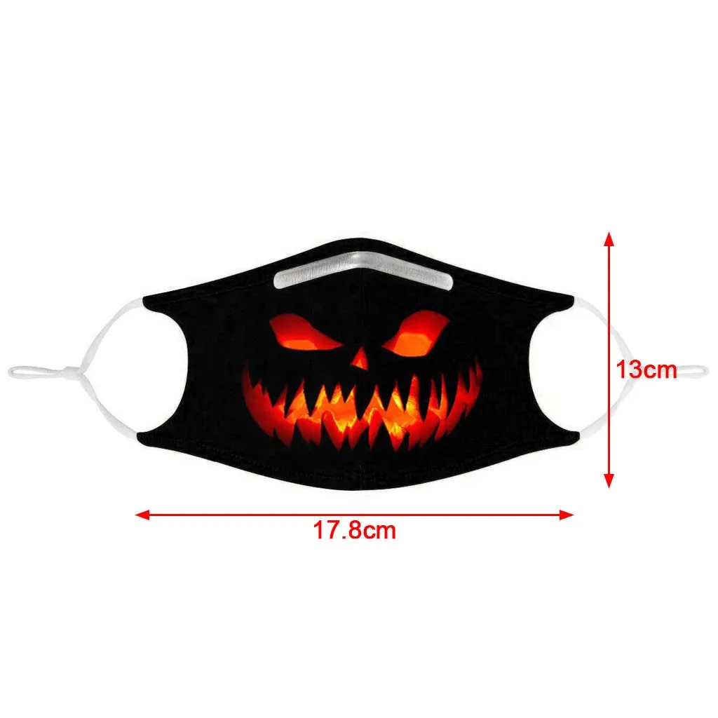 

2PC Halloween Print Mouth-muffle Windbreak Seamless Face Cover Outdoor Quick-drying Dustproof Mask mascarilla de tela lavable B6