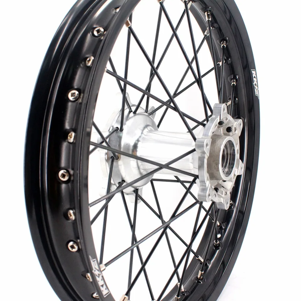 KKE 2" 19" MX литейные колеса комплект для KTM SX SXF XCW SX EXC XCF XC 125 250 350 450 505 03-19 серебро концентратор Черный луч
