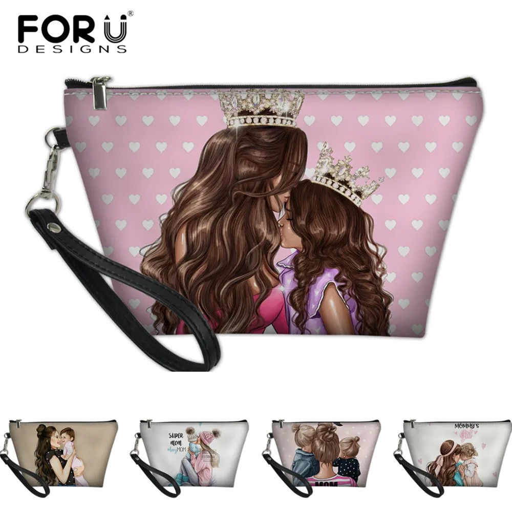 FORUDESIGNS модные дамские сумочки для макияжа из искусственной кожи с принтом мамы и