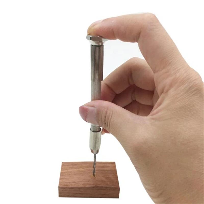 

Woodworking Drilling Rotary Tools Manual 50pcs Twist Mini Micro Aluminum Alloy Hand Drill With Keyless Chuck