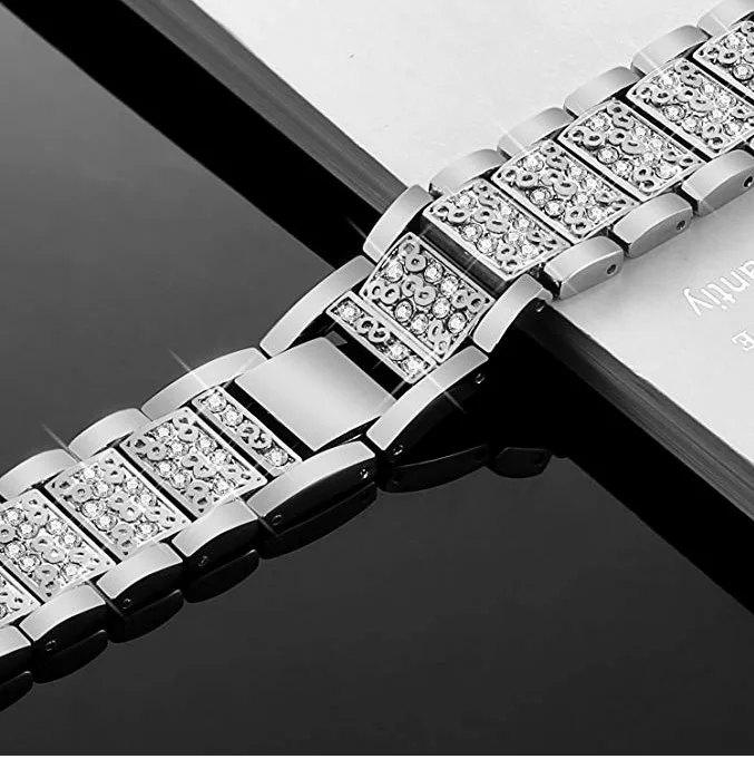 Apple watch band 5 44 мм 40 мм Женский бриллиантовый ремешок iwatch Watch Series 4 3 2 1 браслет из нержавеющей стали для часов iphone 42 мм 38 мм