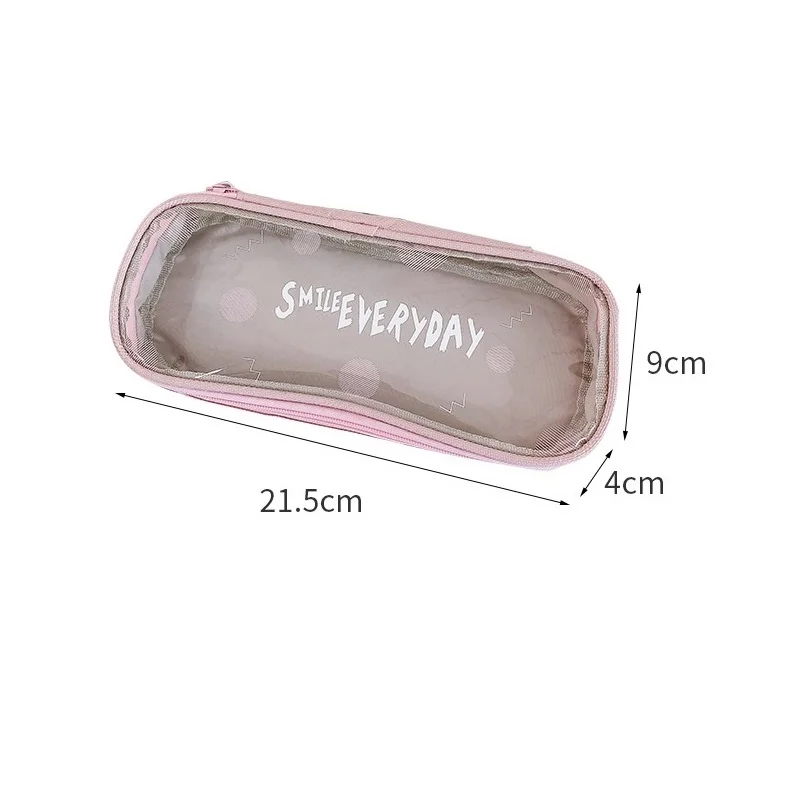 

Case Visible Pen Pencil Bag Large Sized INS Words Transparent Storage Pouch Stationery School Supplies Travel Waterproof A6396