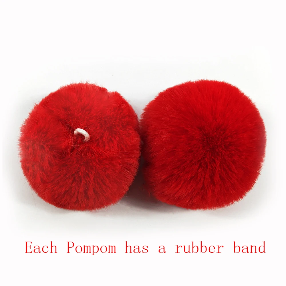 25 шт./Пластинчатый помпон 6 см большой из искусственного кролика Рекс мягкий