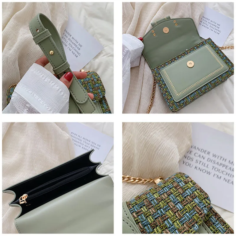 

Bag Leather Women Luxury Designer Brand Temperament Female Cotton Linen Stitching Chain Shoulder Crossbody Bags For Women 2019