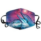 Маска для рта с принтом двух диких дельфинов-дышащая Регулируемая Ветрозащитная маска для рта, для кемпинга и бега