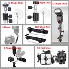 Металлический кронштейн для вспышки типа E, универсальный держатель для зонтика Горячий башмак для вспышки с винтовым креплением от 14 до 38 дюйма, поворотный переходник светильник легкая подставка